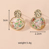 1 Pair Cute Pastoral Simple Style Ditsy Floral Flower Alloy Resin Drop Earrings