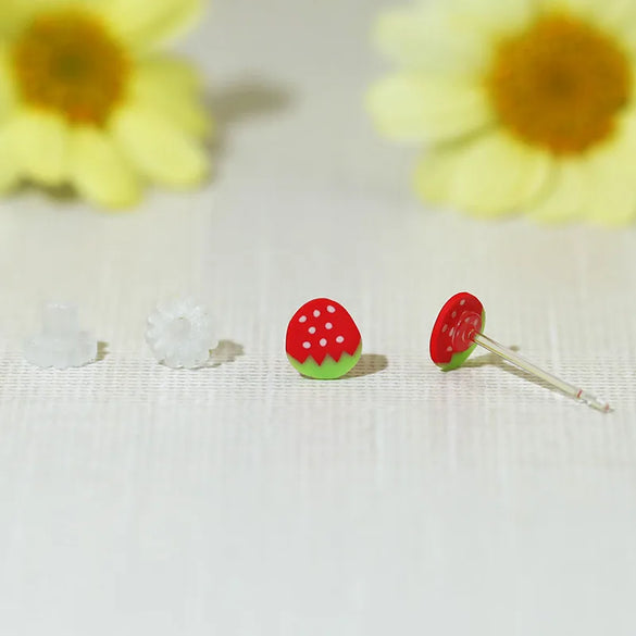 1 Pair Cute Simple Style Fruit Arylic Ear Studs