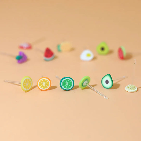 1 Pair Cute Simple Style Fruit Arylic Ear Studs