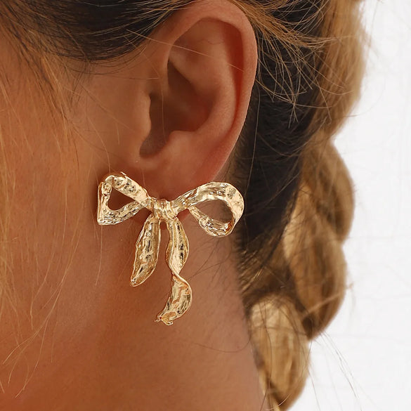 1 Pair Cute Vintage Style Sweet Bow Knot Alloy Ear Studs
