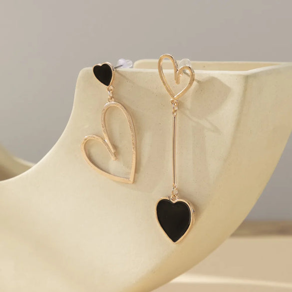 1 Pair Cute Vintage Style Sweet Heart Shape Bow Knot Enamel Plating Arylic Alloy Drop Earrings