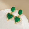 1 Pair Cute Vintage Style Sweet Heart Shape Bow Knot Enamel Plating Arylic Alloy Drop Earrings