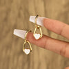 1 Pair Cute Vintage Style Sweet Heart Shape Bow Knot Enamel Plating Arylic Alloy Drop Earrings
