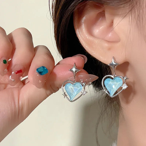 1 Pair Cute Vintage Style Sweet Heart Shape Bow Knot Enamel Plating Arylic Alloy Drop Earrings