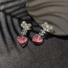 1 Pair Cute Vintage Style Sweet Heart Shape Bow Knot Enamel Plating Arylic Alloy Drop Earrings