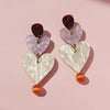 1 Pair Cute Vintage Style Sweet Heart Shape Bow Knot Enamel Plating Arylic Alloy Drop Earrings