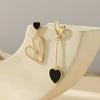 1 Pair Cute Vintage Style Sweet Heart Shape Bow Knot Enamel Plating Arylic Alloy Drop Earrings