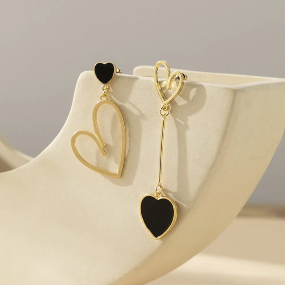 1 Pair Cute Vintage Style Sweet Heart Shape Bow Knot Enamel Plating Arylic Alloy Drop Earrings