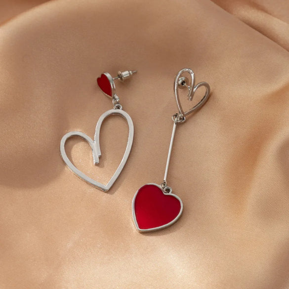 1 Pair Cute Vintage Style Sweet Heart Shape Bow Knot Enamel Plating Arylic Alloy Drop Earrings