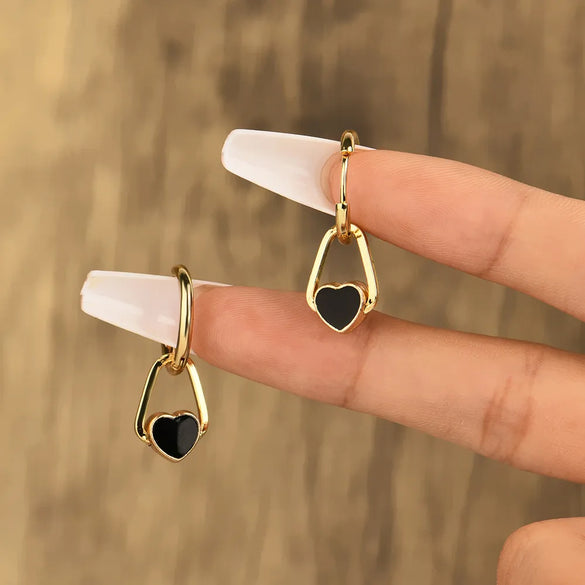 1 Pair Cute Vintage Style Sweet Heart Shape Bow Knot Enamel Plating Arylic Alloy Drop Earrings