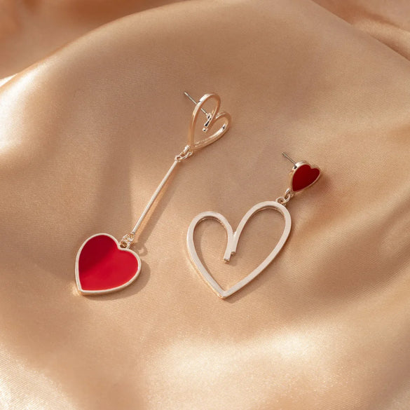 1 Pair Cute Vintage Style Sweet Heart Shape Bow Knot Enamel Plating Arylic Alloy Drop Earrings