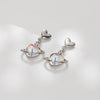 1 Pair Cute Vintage Style Sweet Heart Shape Bow Knot Enamel Plating Arylic Alloy Drop Earrings