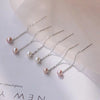 1 Pair Elegant Ball Freshwater Pearl Sterling Silver Ear Line