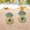 1 Pair Elegant Beach Shell Acrylic Zinc Alloy Drop Earrings