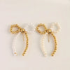 1 Pair Elegant Bow Knot Beaded Plating Artificial Pearl Alloy Ear Studs