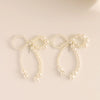 1 Pair Elegant Bow Knot Beaded Plating Artificial Pearl Alloy Ear Studs
