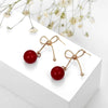 1 Pair Elegant Bow Knot Copper Drop Earrings