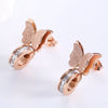 1 Pair Elegant Classic Style Butterfly Butterfly Inlay 304 Stainless Steel Artificial Diamond Ear Studs