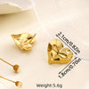 1 Pair Elegant Classical Romantic Geometric Heart Shape 304 Stainless Steel Ear Studs