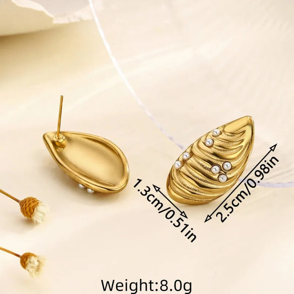 1 Pair Elegant Classical Romantic Geometric Heart Shape 304 Stainless Steel Ear Studs