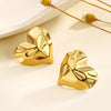 1 Pair Elegant Classical Romantic Geometric Heart Shape 304 Stainless Steel Ear Studs