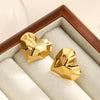 1 Pair Elegant Classical Romantic Geometric Heart Shape 304 Stainless Steel Ear Studs