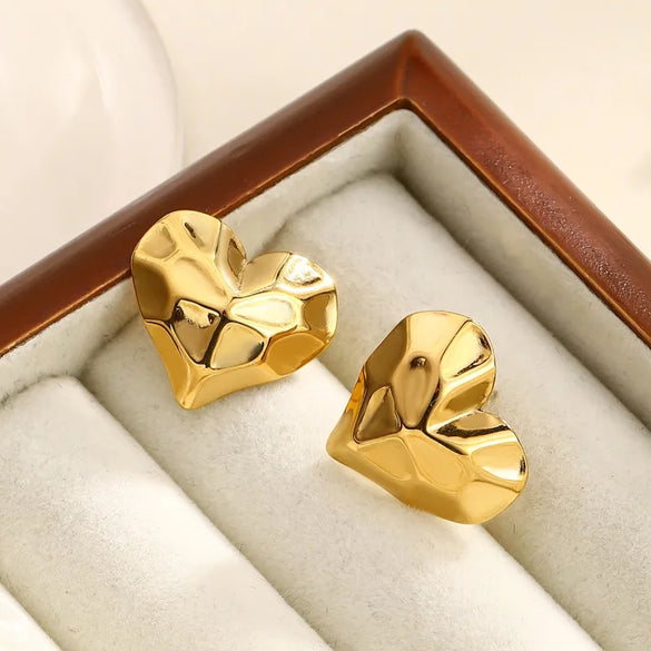 1 Pair Elegant Classical Romantic Geometric Heart Shape 304 Stainless Steel Ear Studs