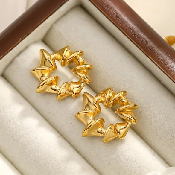 1 Pair Elegant Classical Romantic Geometric Heart Shape 304 Stainless Steel Ear Studs