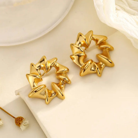 1 Pair Elegant Classical Romantic Geometric Heart Shape 304 Stainless Steel Ear Studs