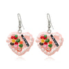 1 Pair Elegant Cute Lady Heart Shape Cake Alloy Drop Earrings