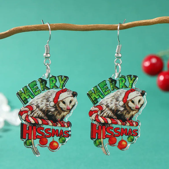 1 Pair Elegant Cute Streetwear Santa Claus Letter Arylic Drop Earrings