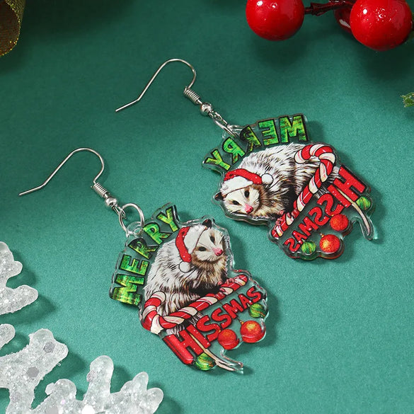 1 Pair Elegant Cute Streetwear Santa Claus Letter Arylic Drop Earrings