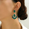 1 Pair Elegant Exaggerated Luxurious Geometric Plating Inlay Zinc Alloy Glass Dangling Earrings