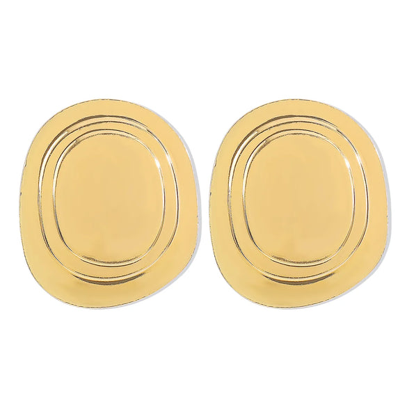 1 Pair Elegant Exaggerated Oval Plating Alloy Drop Earrings