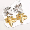 1 Pair Elegant Exaggerated Streetwear Flower Inlay Iron Imitation Pearl Ear Studs