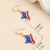 1 Pair Elegant Formal IG Style National Flag Star Enamel Inlay Zinc Alloy Rhinestones Drop Earrings