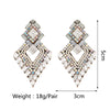 1 Pair Elegant Geometric Argyle Inlay Alloy Glass Ear Studs