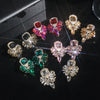 1 Pair Elegant Geometric Inlay Alloy Rhinestones Zircon Drop Earrings