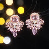 1 Pair Elegant Geometric Inlay Alloy Rhinestones Zircon Drop Earrings