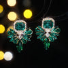 1 Pair Elegant Geometric Inlay Alloy Rhinestones Zircon Drop Earrings