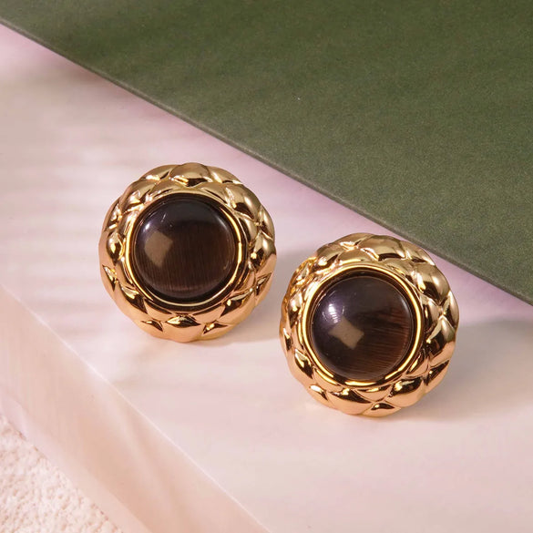 1 Pair Elegant Glam Classic Style Geometric 304 Stainless Steel Imitation Gold  Ear Studs