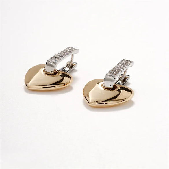 1 Pair Elegant Glam Simple Style Round Plating Inlay Copper Zircon K Gold Plated Drop Earrings