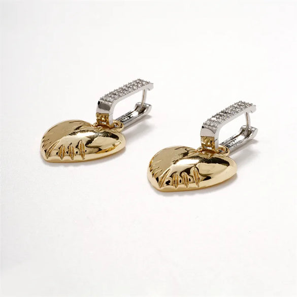 1 Pair Elegant Glam Simple Style Round Plating Inlay Copper Zircon K Gold Plated Drop Earrings