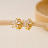1 Pair Elegant Heart Shape Flower Bow Knot Inlay Copper Zircon Hoop Earrings