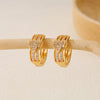1 Pair Elegant Heart Shape Flower Bow Knot Inlay Copper Zircon Hoop Earrings