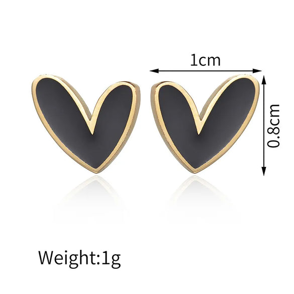 1 Pair Elegant Lady Commute Heart Shape Plating 304 Stainless Steel Corrosive Dripping Oil 18K Gold Plated Ear Studs