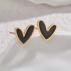 1 Pair Elegant Lady Commute Heart Shape Plating 304 Stainless Steel Corrosive Dripping Oil 18K Gold Plated Ear Studs