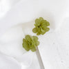 1 Pair Elegant Lady Flower Resin Gold Plated Ear Studs