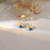 1 Pair Elegant Lady Modern Style Geometric Water Droplets Enamel Zinc Alloy Ear Studs