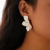 1 Pair Elegant Lady Simple Style Flower Plating Zinc Alloy Ear Studs